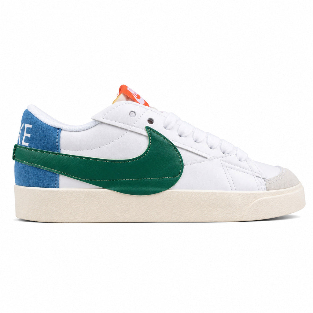 Nike Blazer Low 77 branco verde azul lateral derecha