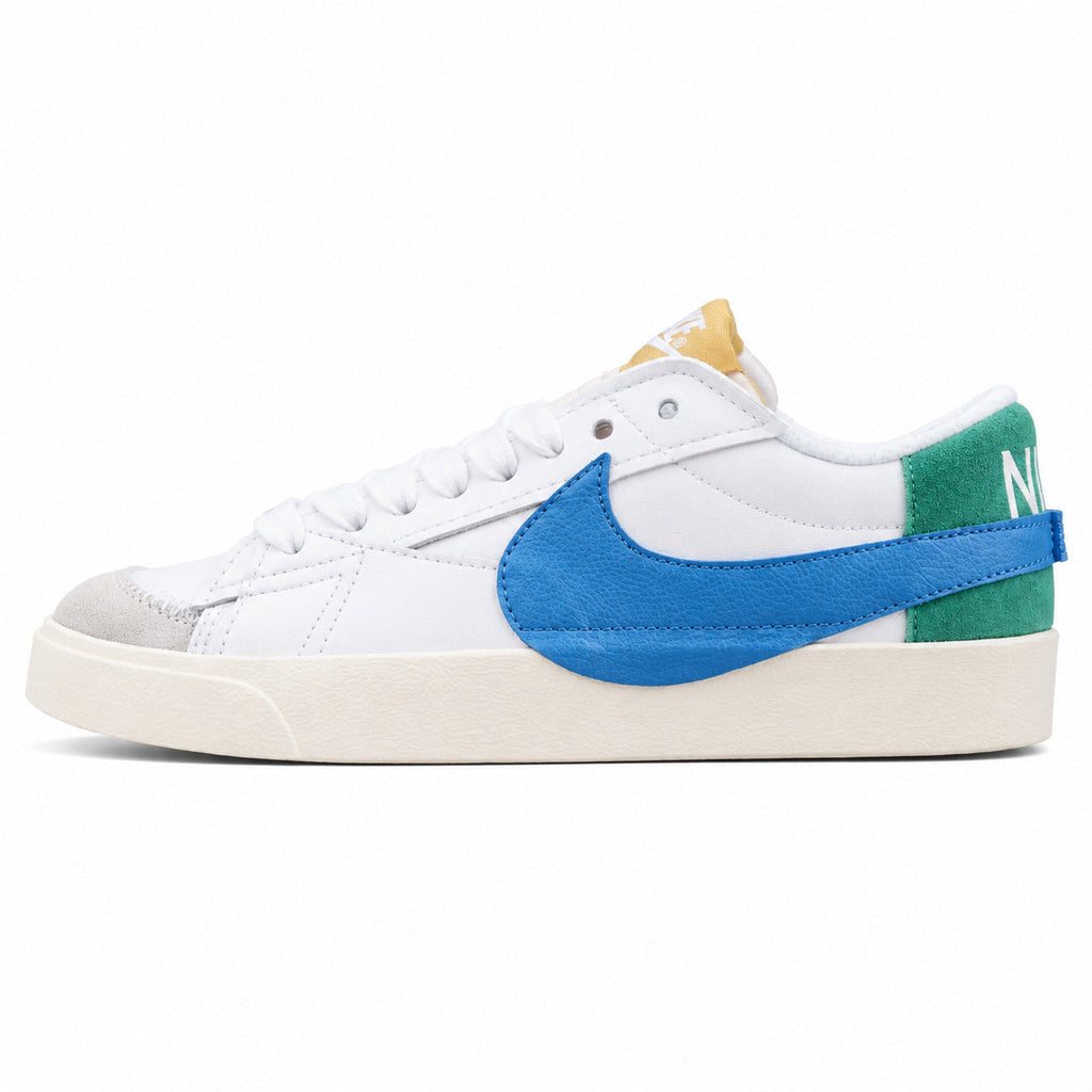 Nike Blazer Low 77 branco azul verde lateral izquierda