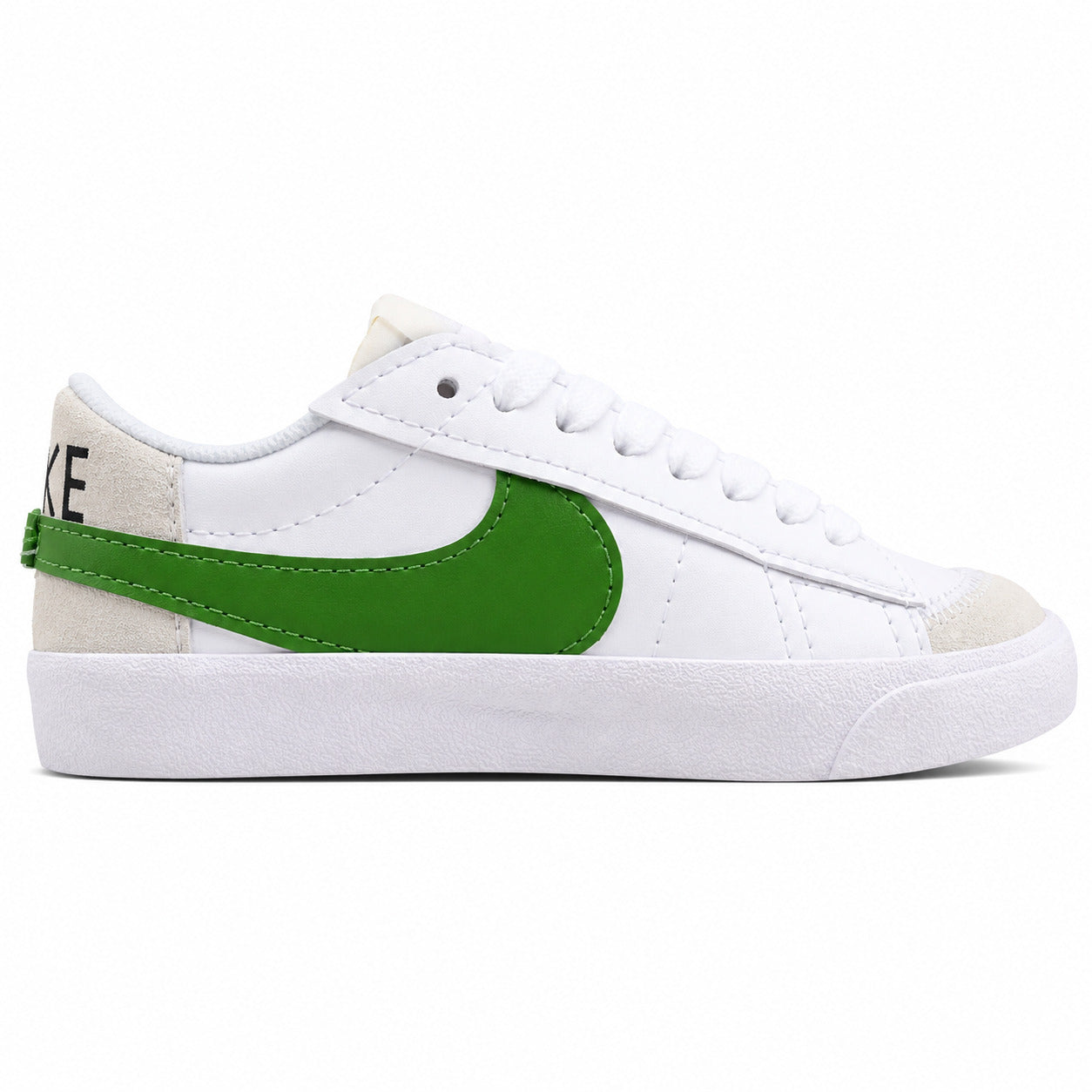 Nike Blazer Low 77 branco verde perfil lateral izquierdo