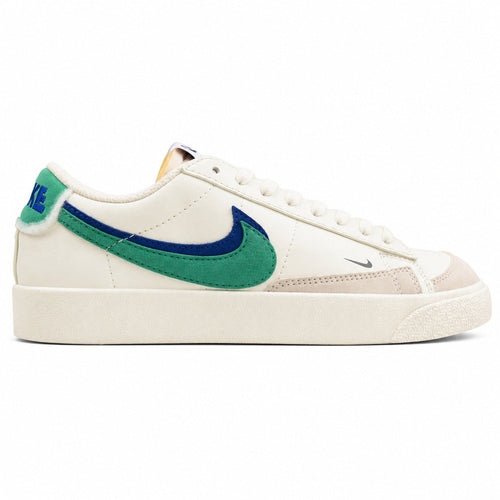 Nike Blazer Low 77 crema verde azul-marinho lateral derecha