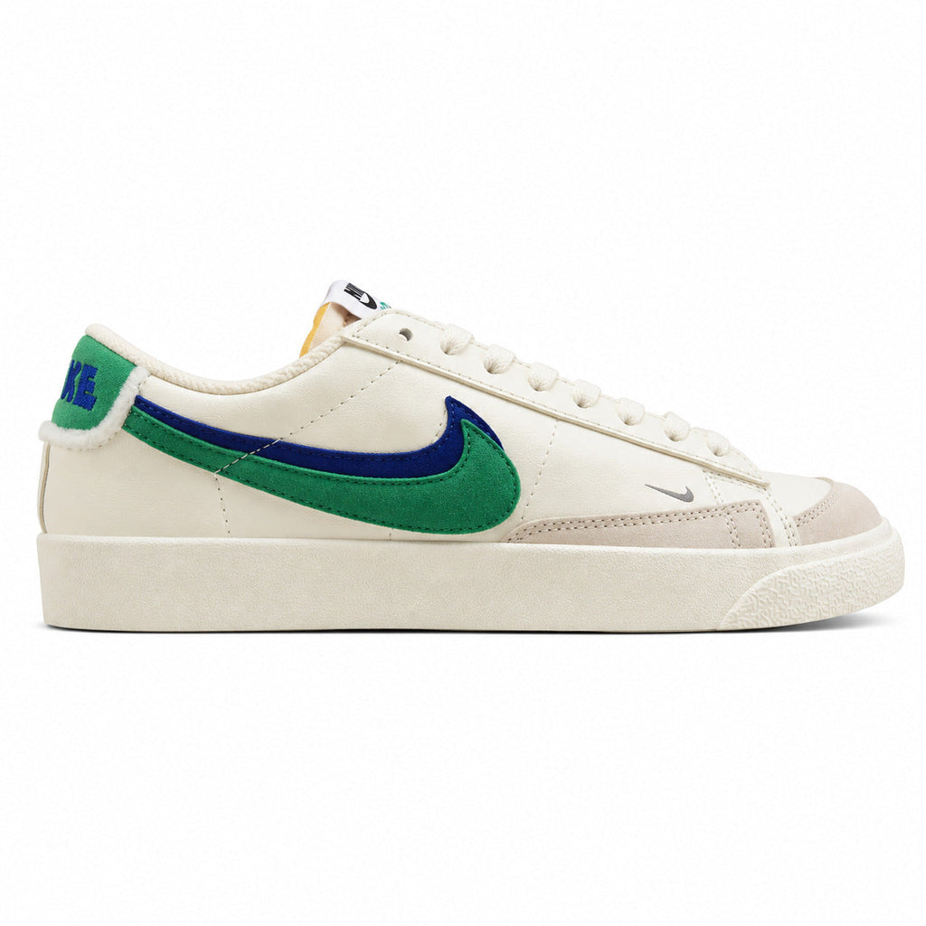 Nike Blazer Low 77 crema verde azul-marinho perfil lateral izquierdo