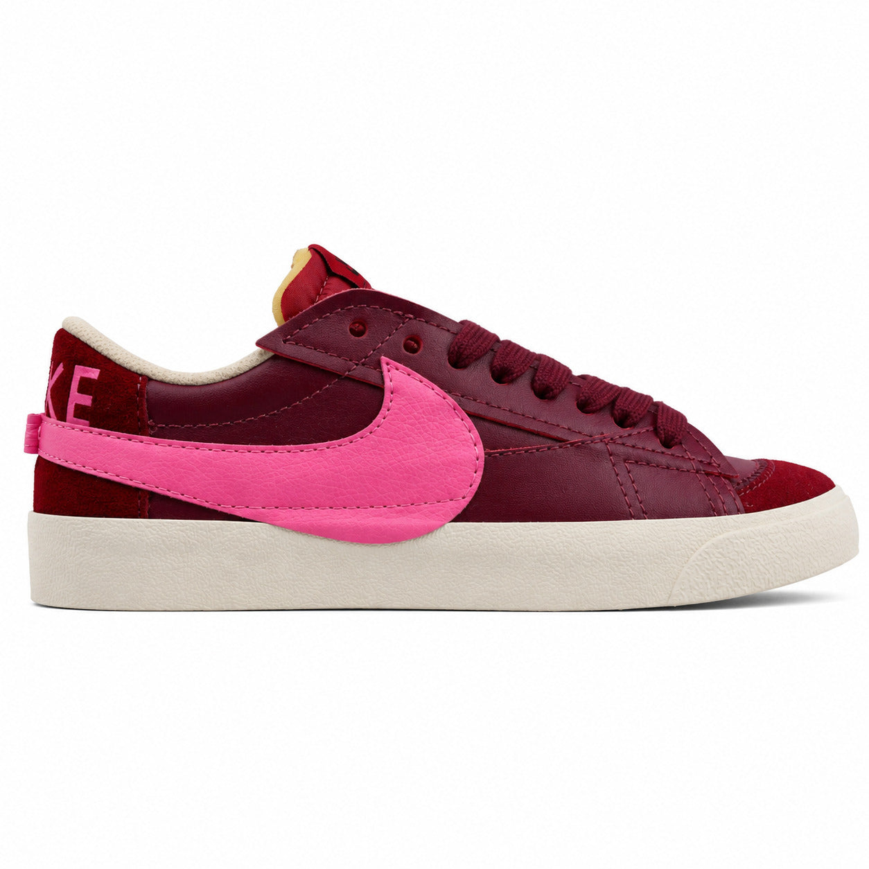 Nike Blazer Low 77 vermelho granate rosa lateral derecha