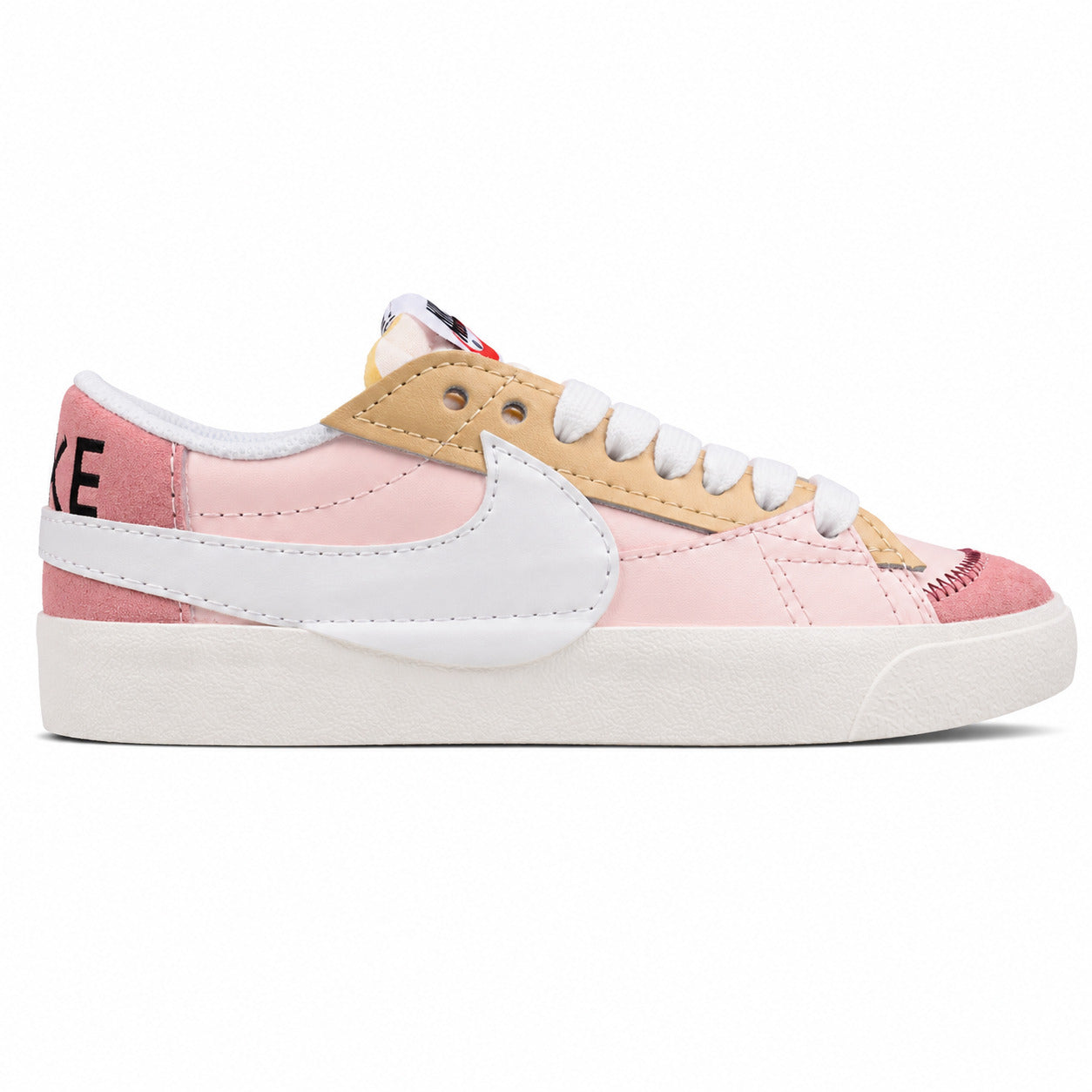 Nike Blazer Low 77 rosa beige branco lateral derecha