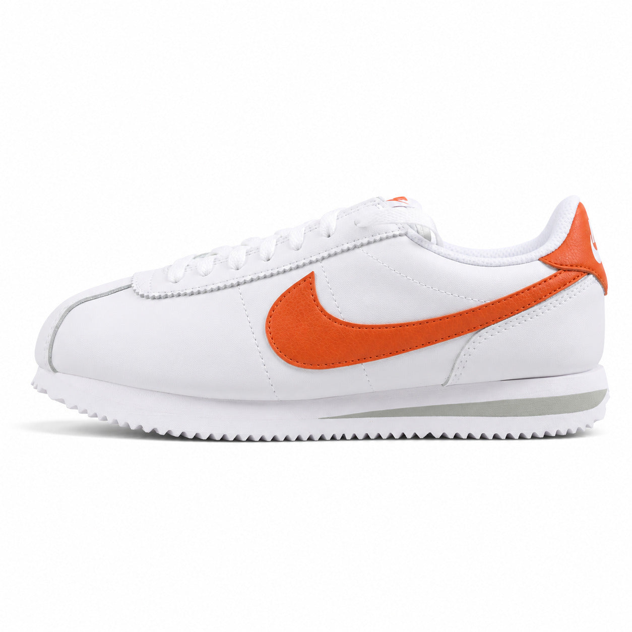 Nike Cortez branco laranja lateral izquierda