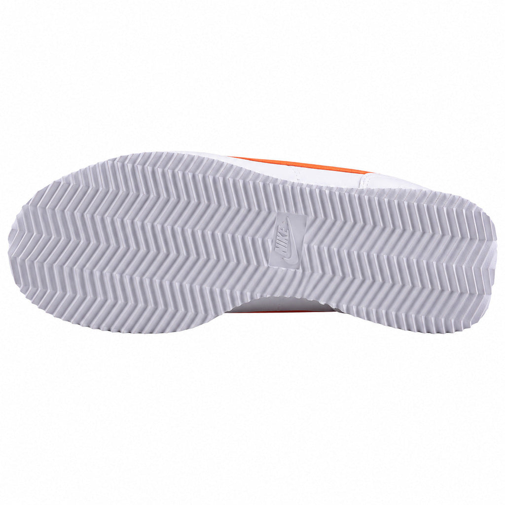 Nike Cortez branco laranja detalle suela