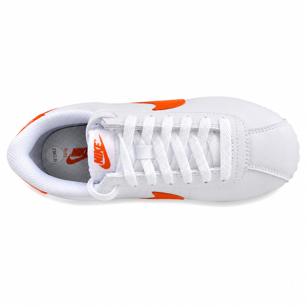 Nike Cortez branco laranja vista superior