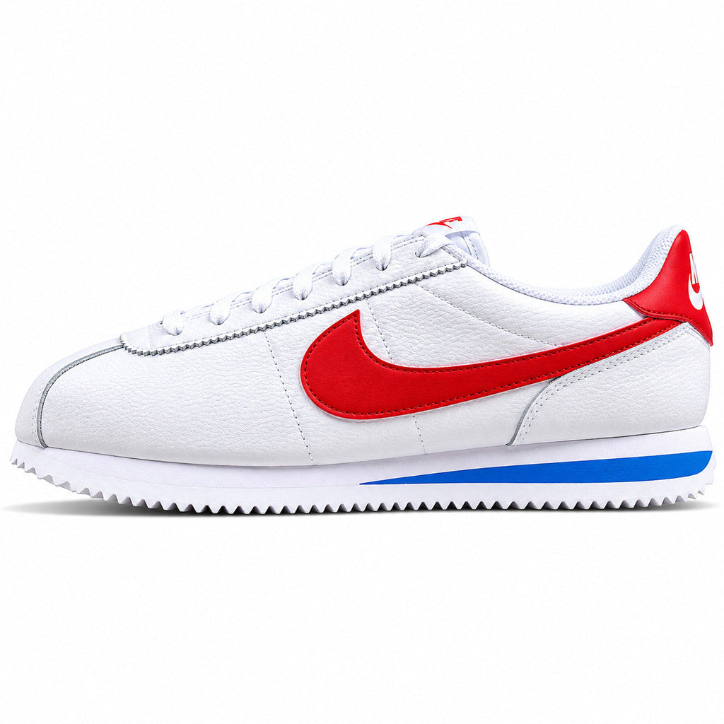 Nike Cortez branco vermelho azul lateral izquierda