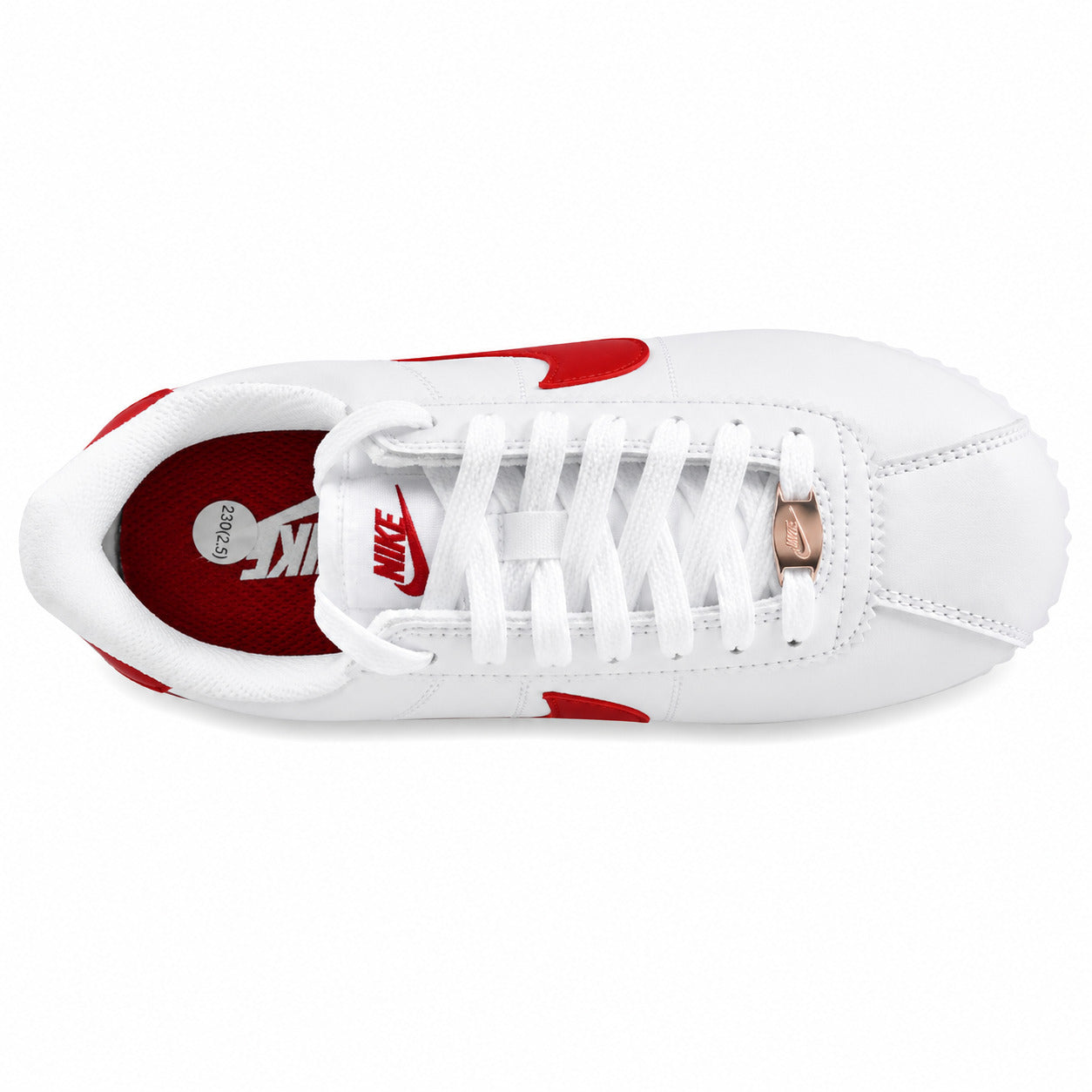 Nike Cortez branco vermelho azul vista superior