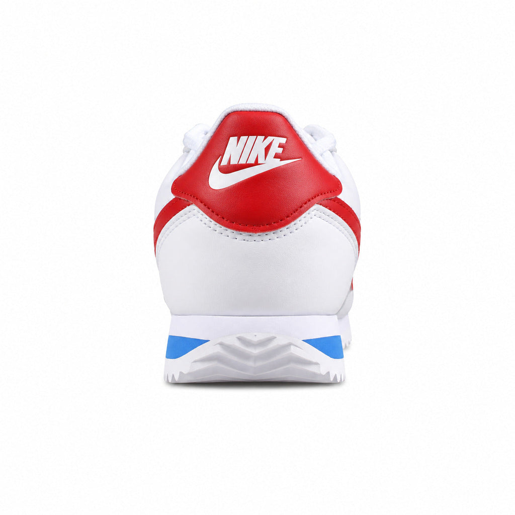 Nike Cortez branco vermelho azul detalle talón
