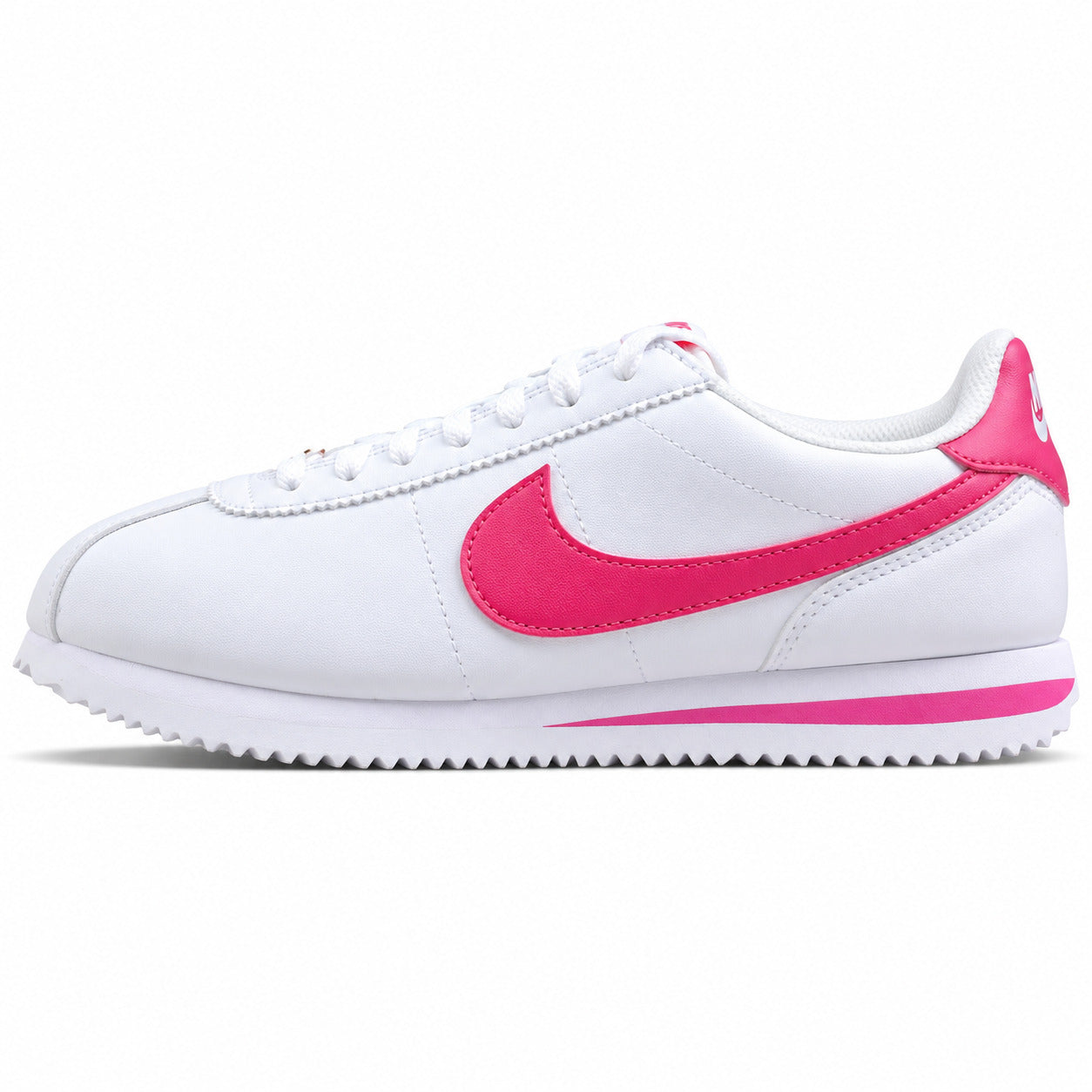 Nike Cortez branco rosa lateral izquierda