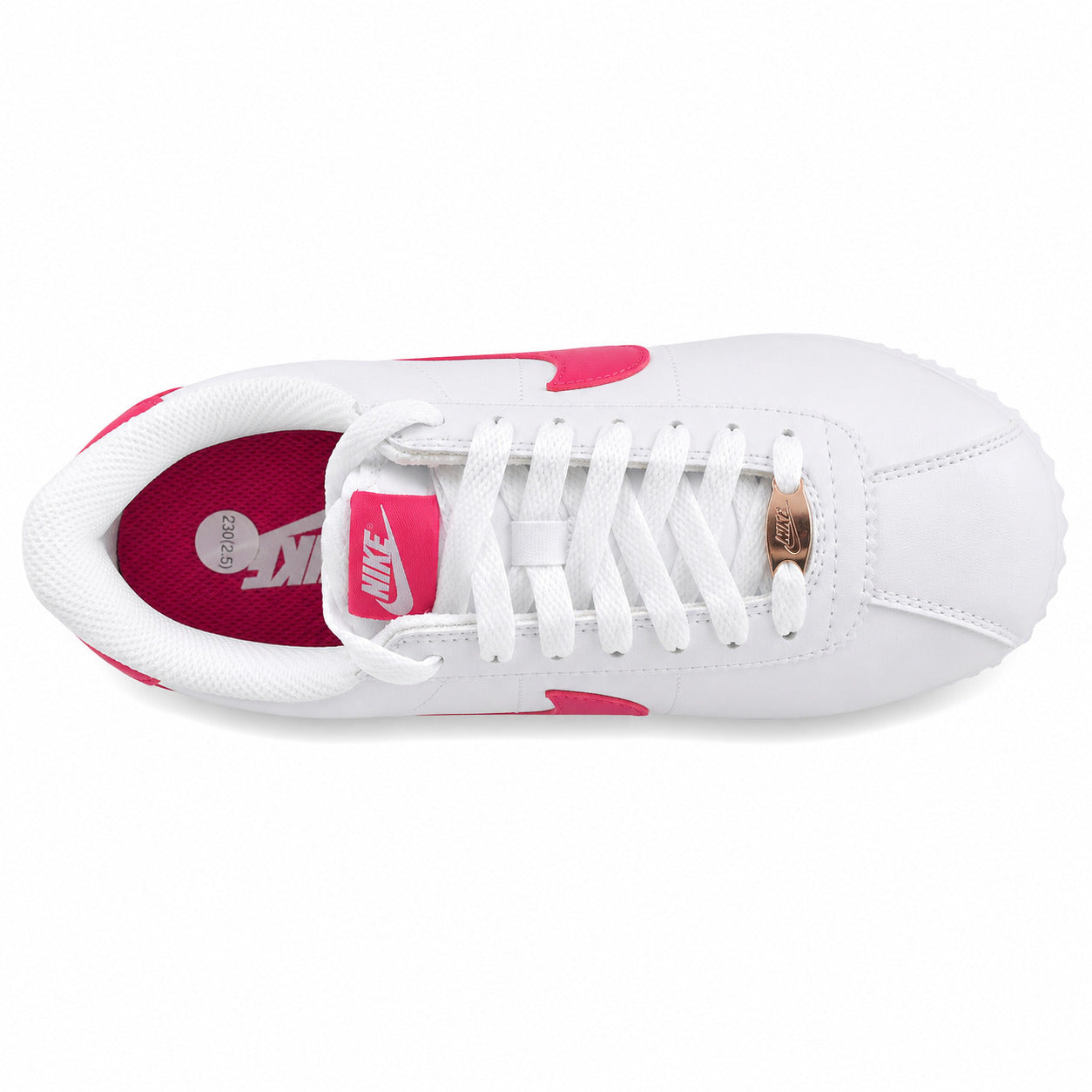 Nike Cortez branco rosa vista superior