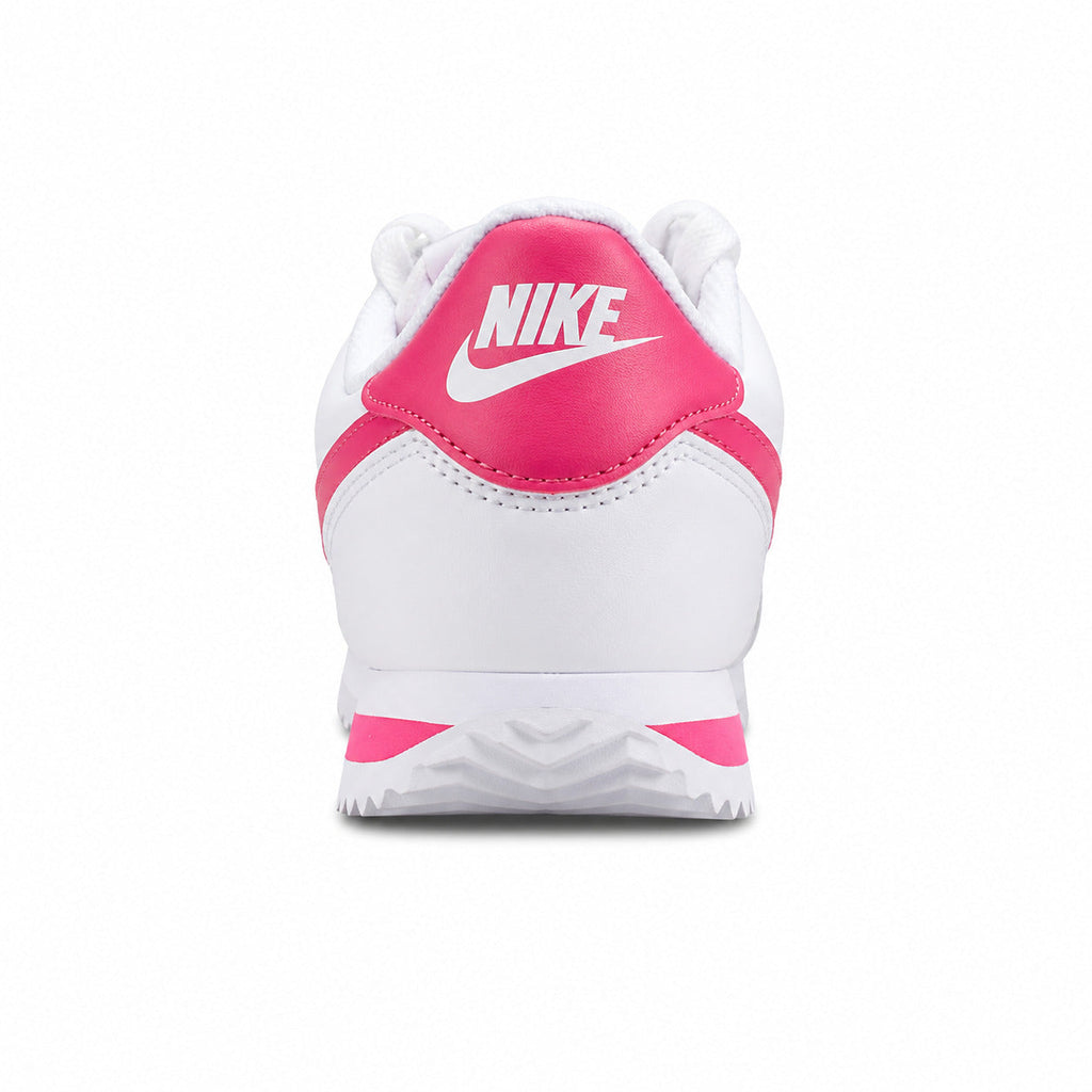 Nike Cortez branco rosa detalle talón