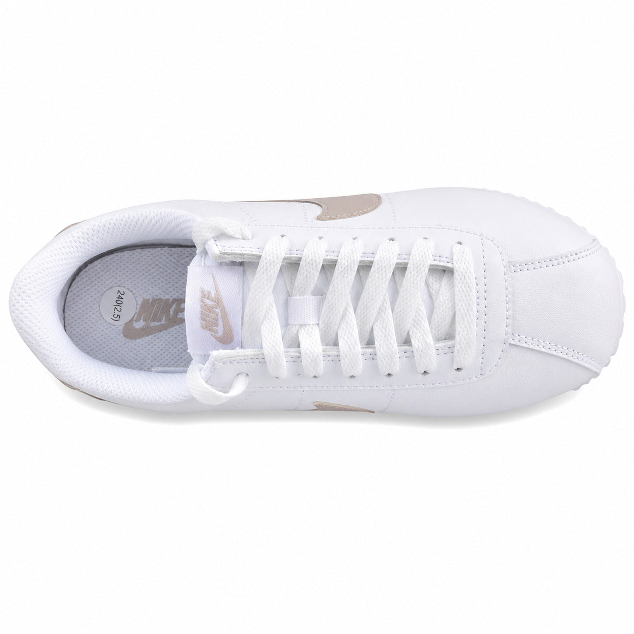 Nike Cortez branco topo vista superior