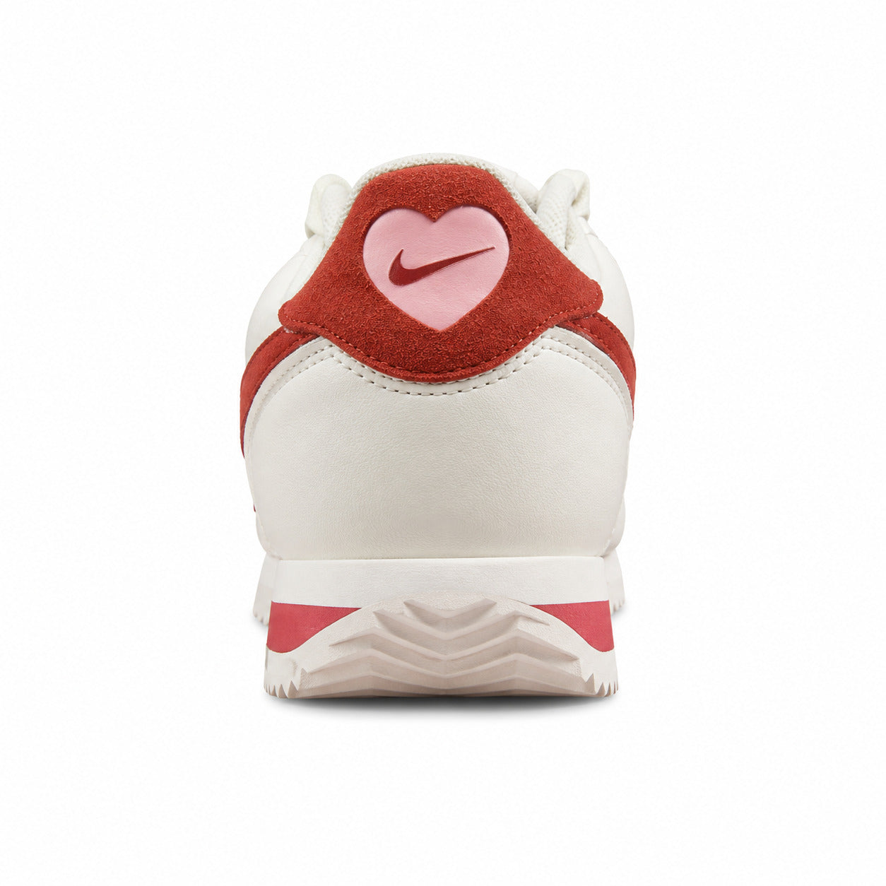 Nike Cortez Heart branco vermelho rosa detalle talón corazón