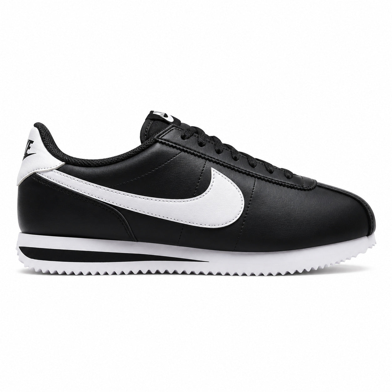 Nike Cortez preto branco lateral derecha