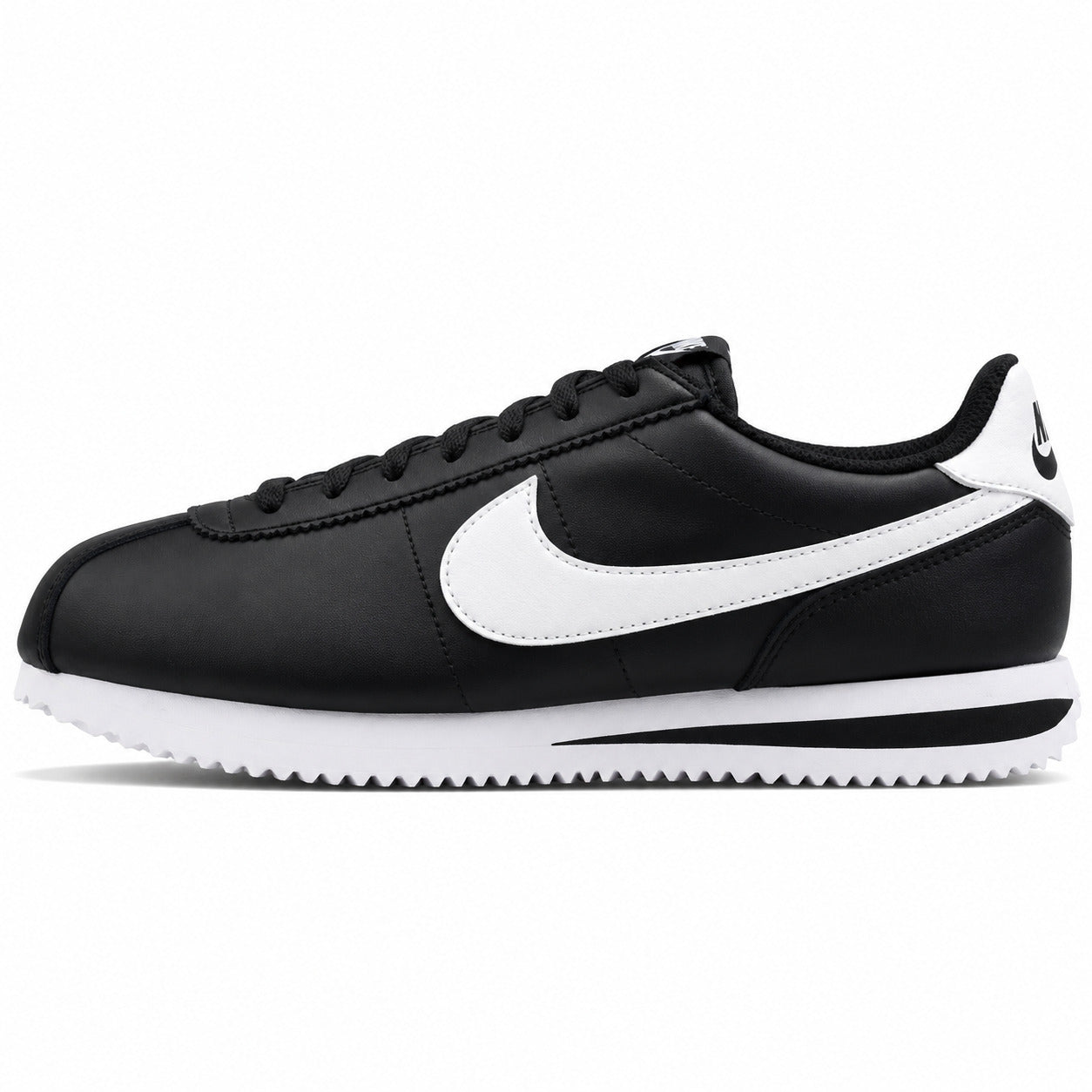 Nike Cortez preto branco lateral izquierda
