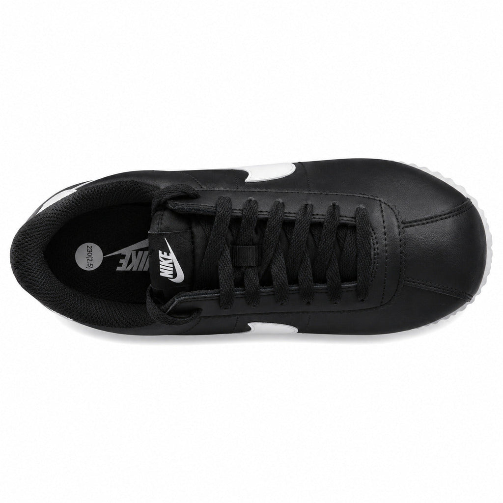 Nike Cortez preto branco vista superior