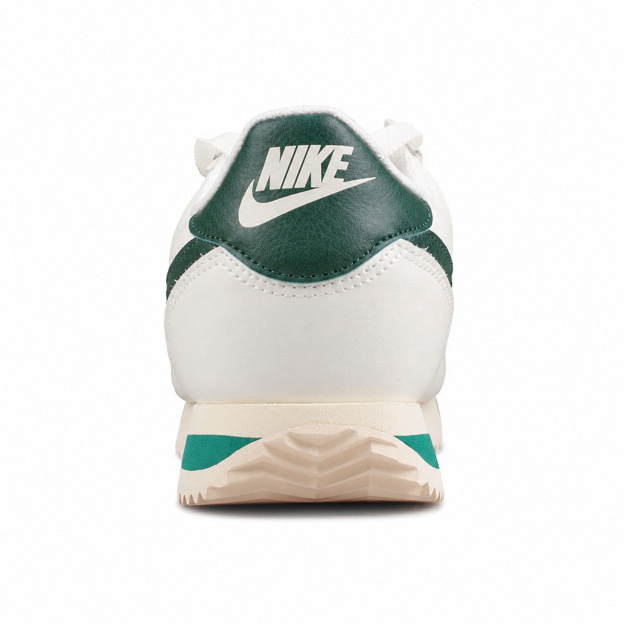 Nike Cortez Sail Gorge Verde crema verde oscuro detalle talón