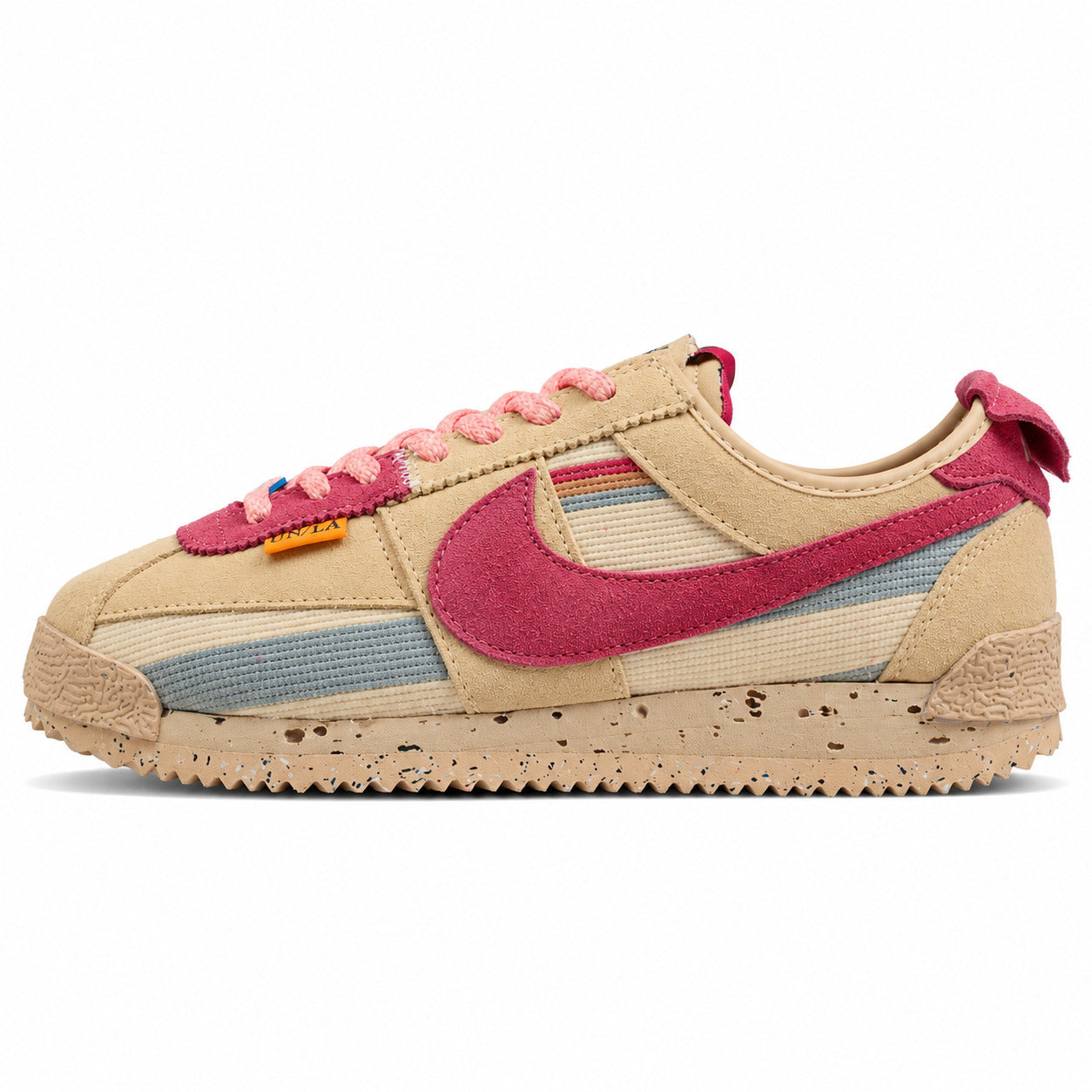 Nike Cortez SP x Union LA beige rosa azul lateral izquierda