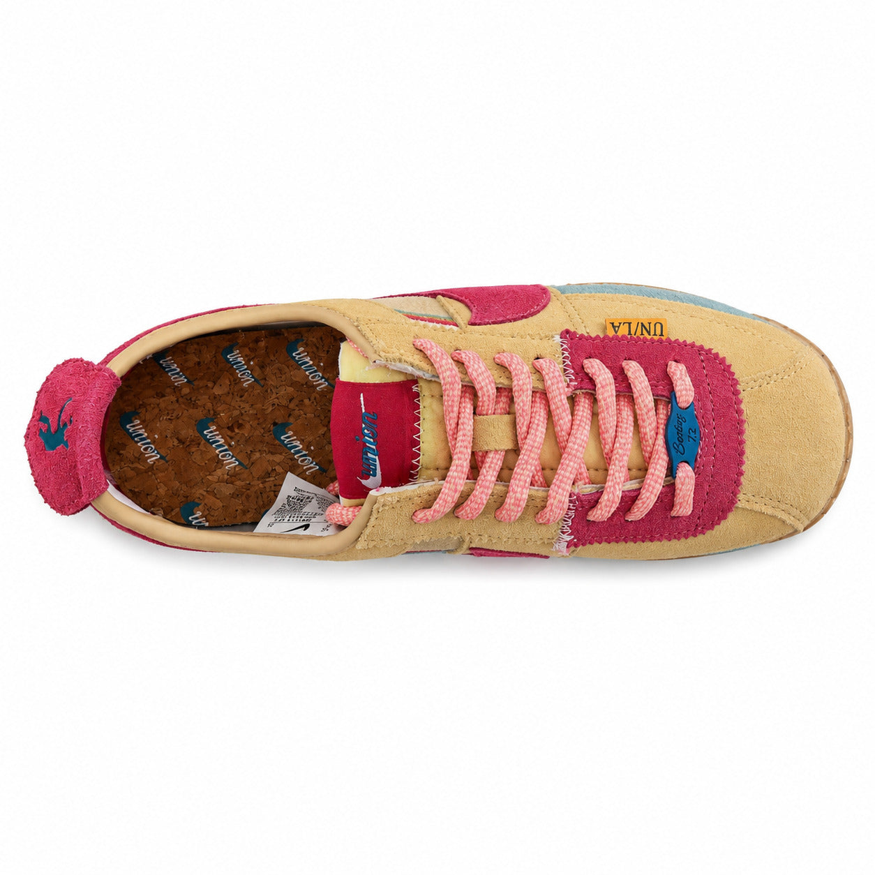 Nike Cortez SP x Union LA beige rosa azul detalle talón