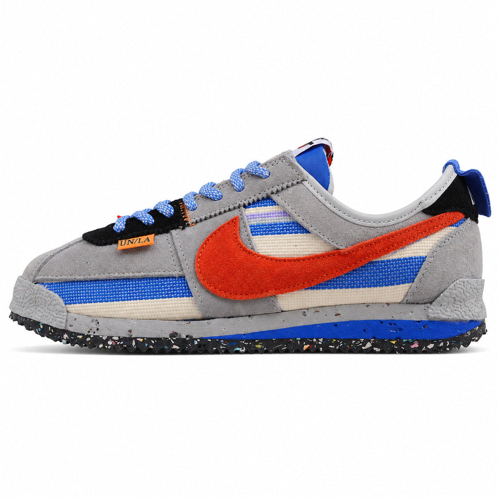 Nike Cortez SP x Union LA cinzento azul vermelho lateral izquierda