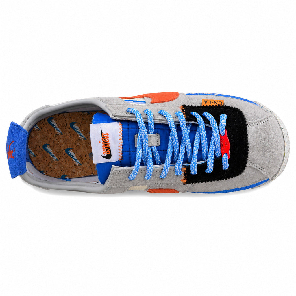Nike Cortez SP x Union LA cinzento azul vermelho vista superior