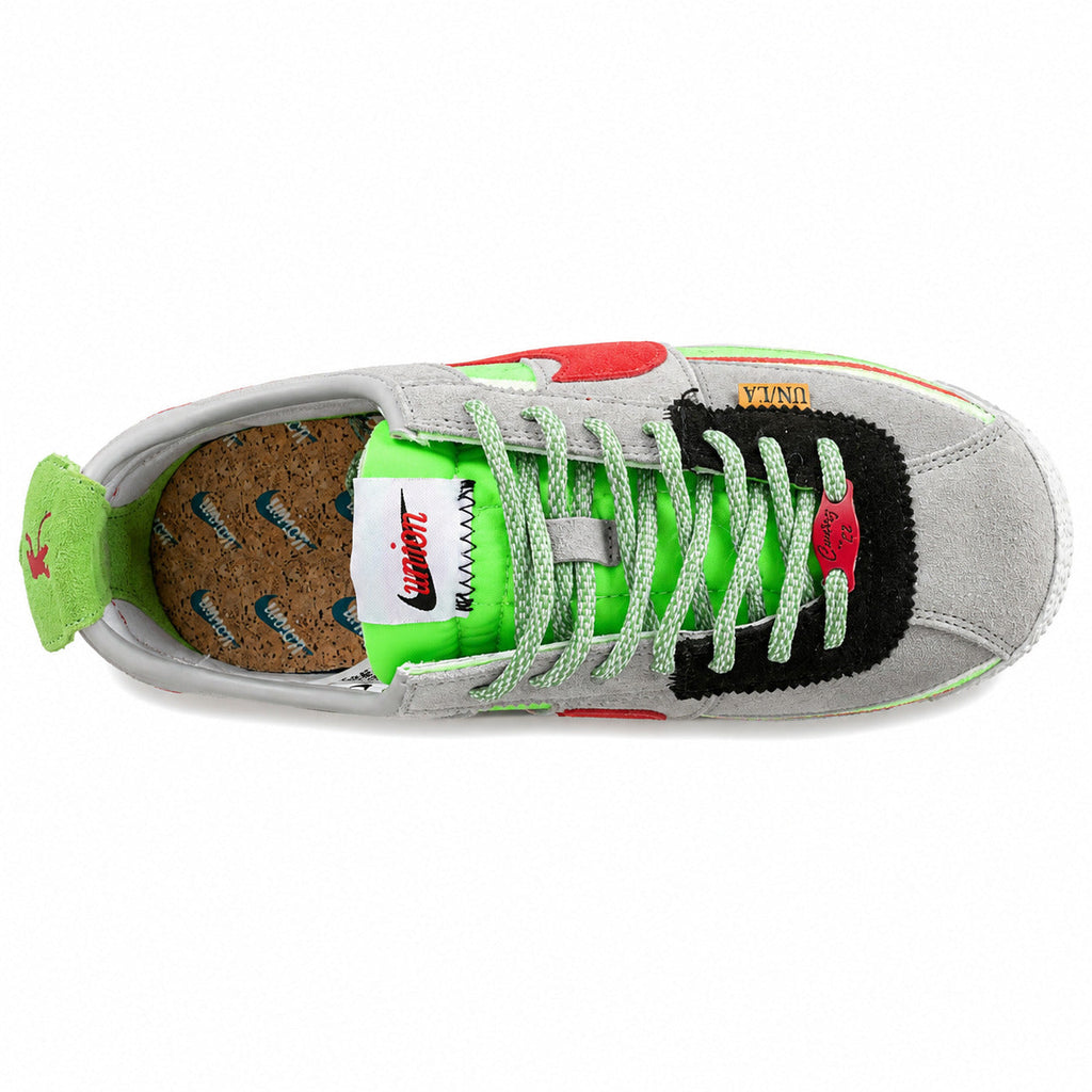 Nike Cortez SP x Union LA cinzento verde vermelho vista superior