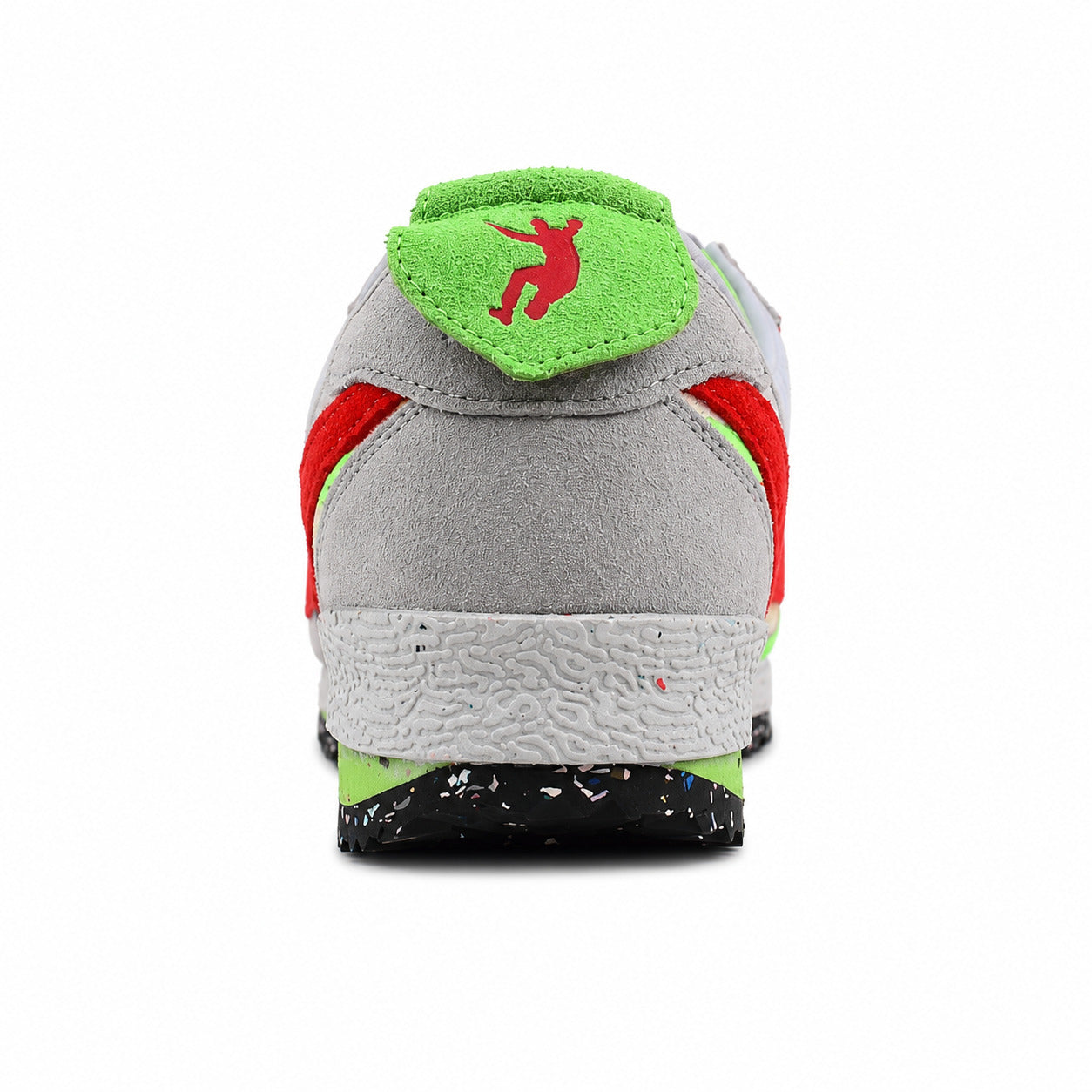 Nike Cortez SP x Union LA cinzento verde vermelho detalle talón