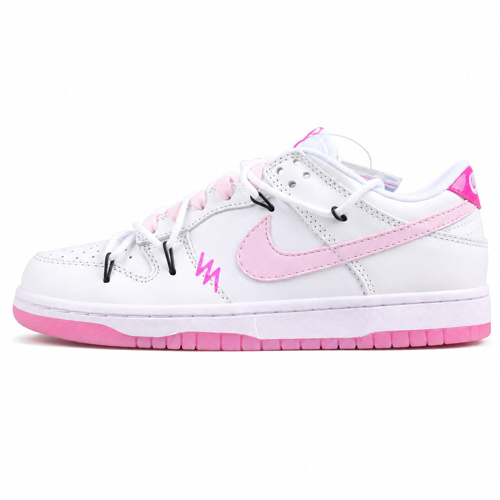 Nike Dunk Low 520 branco rosa preto lateral izquierda