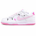 Nike Dunk Low 520 branco rosa preto lateral izquierda