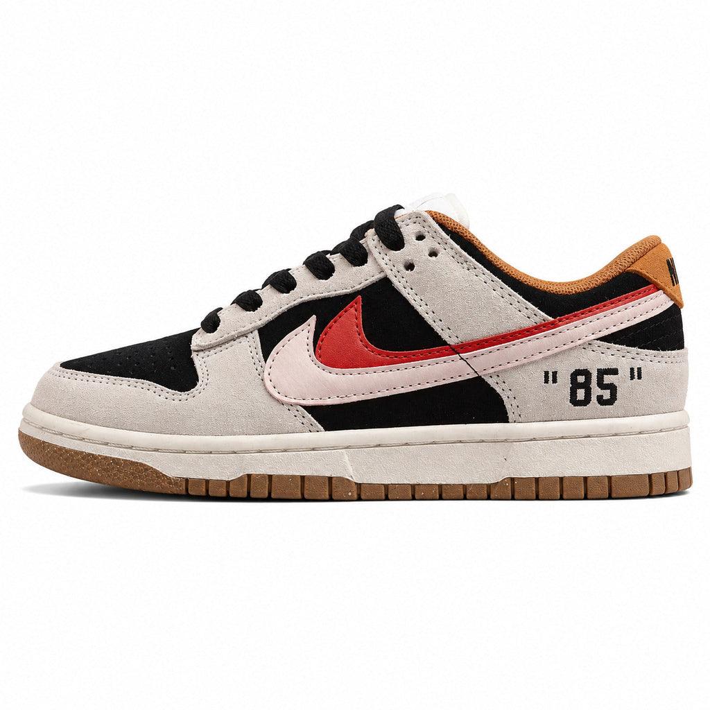 Nike Dunk Low 85 ante cinzento preto vermelho lateral izquierda