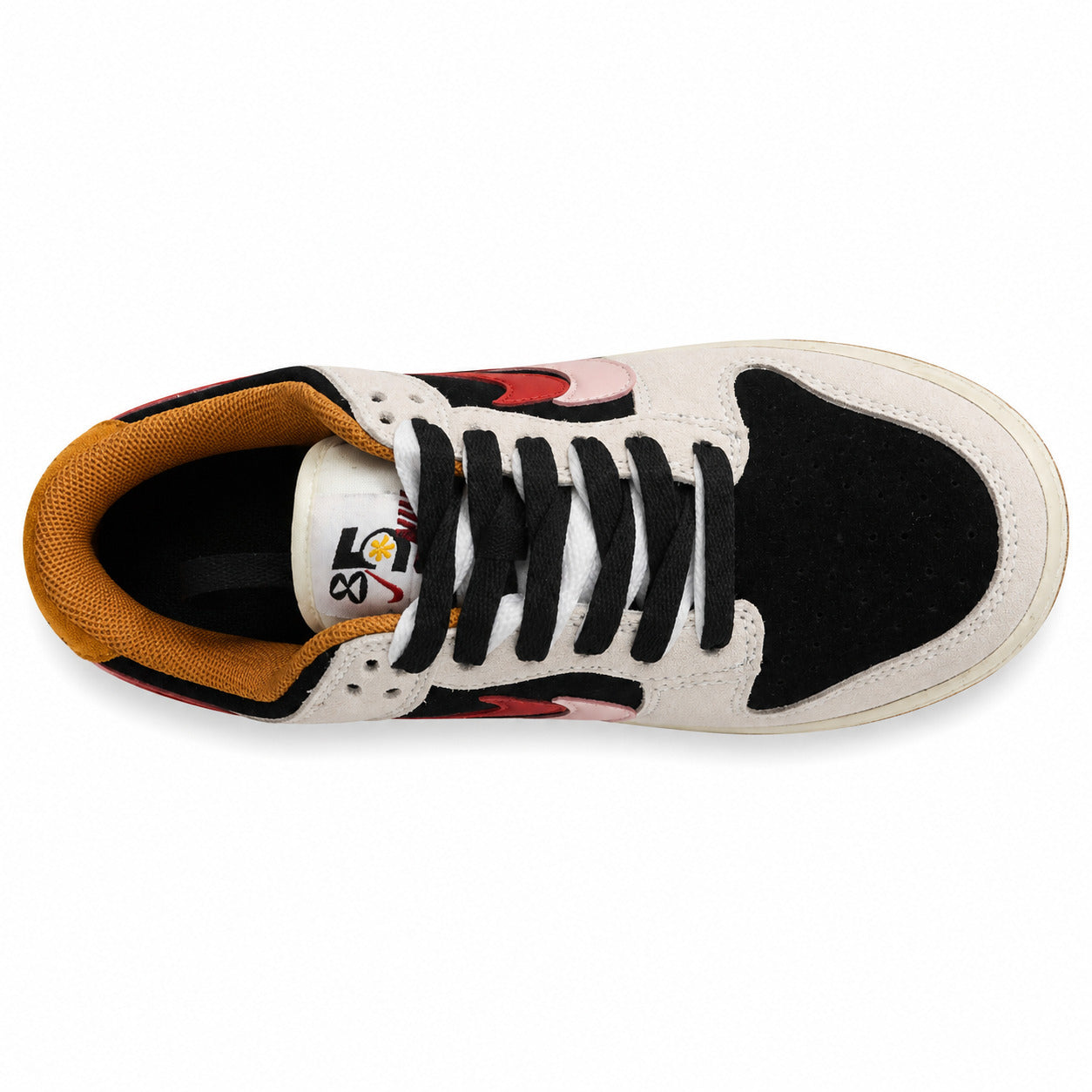 Nike Dunk Low 85 ante cinzento preto vermelho vista superior