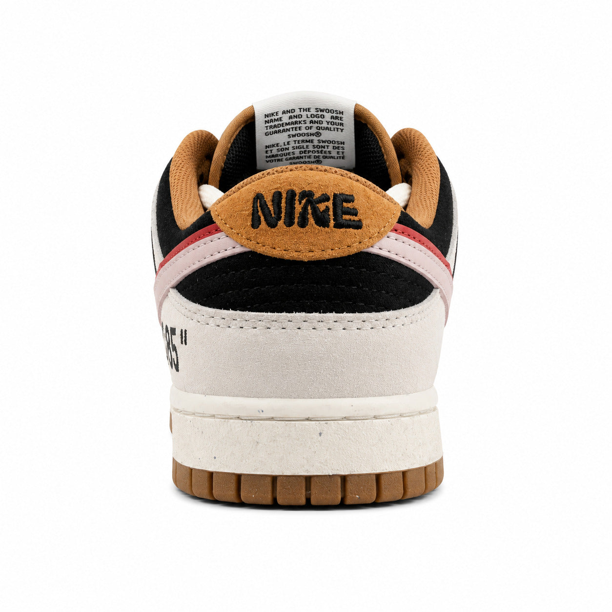Nike Dunk Low 85 ante cinzento preto vermelho detalle talón