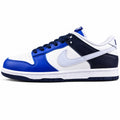 Nike Dunk Low branco azul-marinho royal lateral izquierda