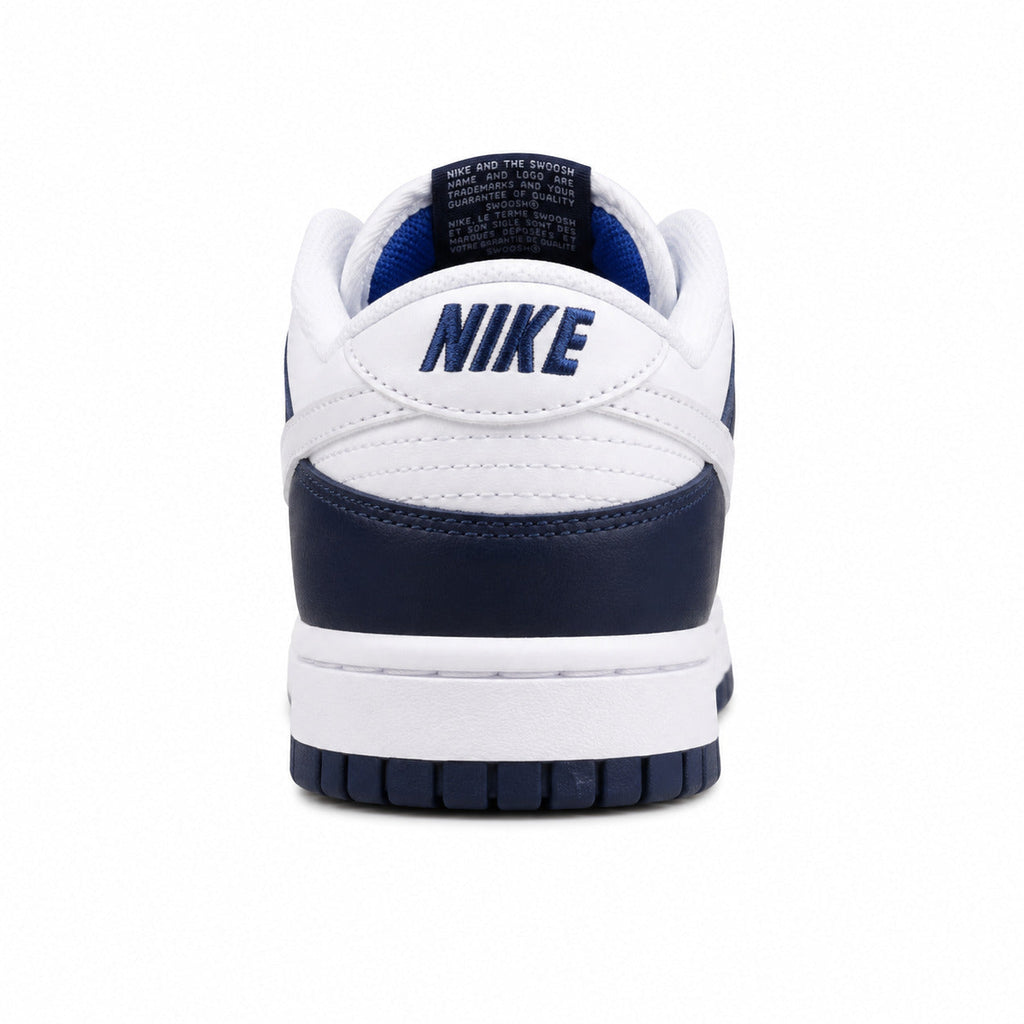 Nike Dunk Low branco azul-marinho royal detalle talón
