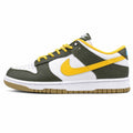 Nike Dunk Low branco verde amarelo lateral izquierda