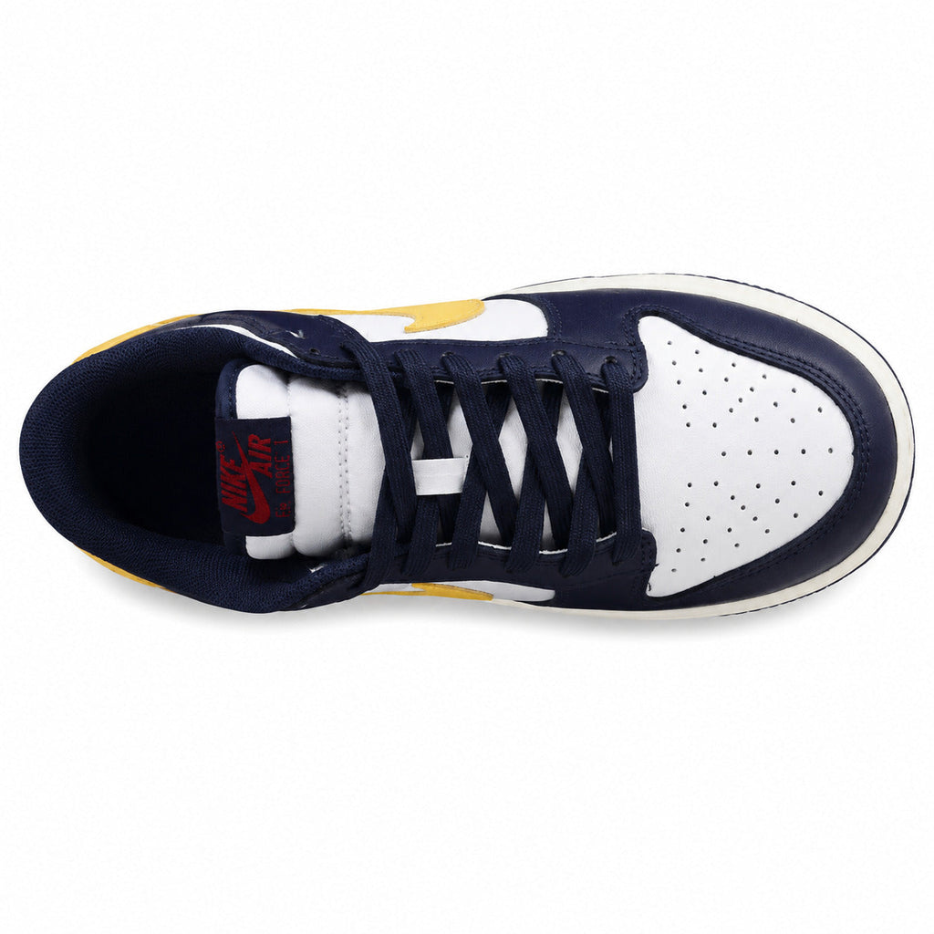 Nike Dunk Low From Beaverton marino branco amarelo vista superior