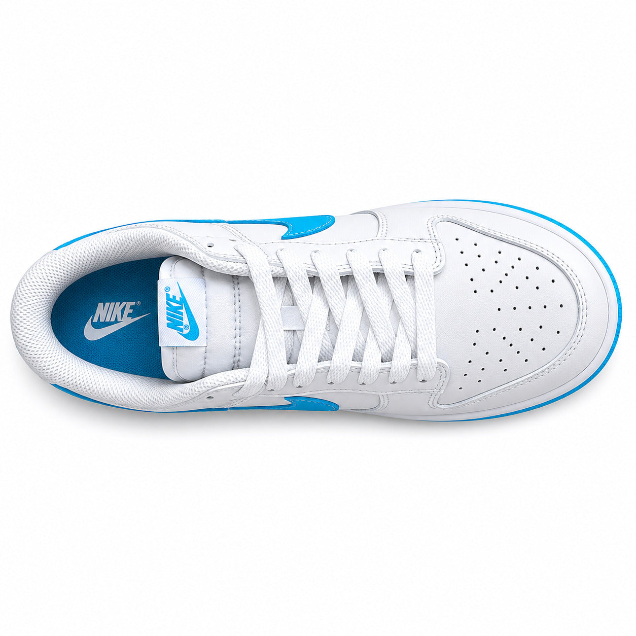 Nike Dunk Low cinzento humo azul cielo vista superior