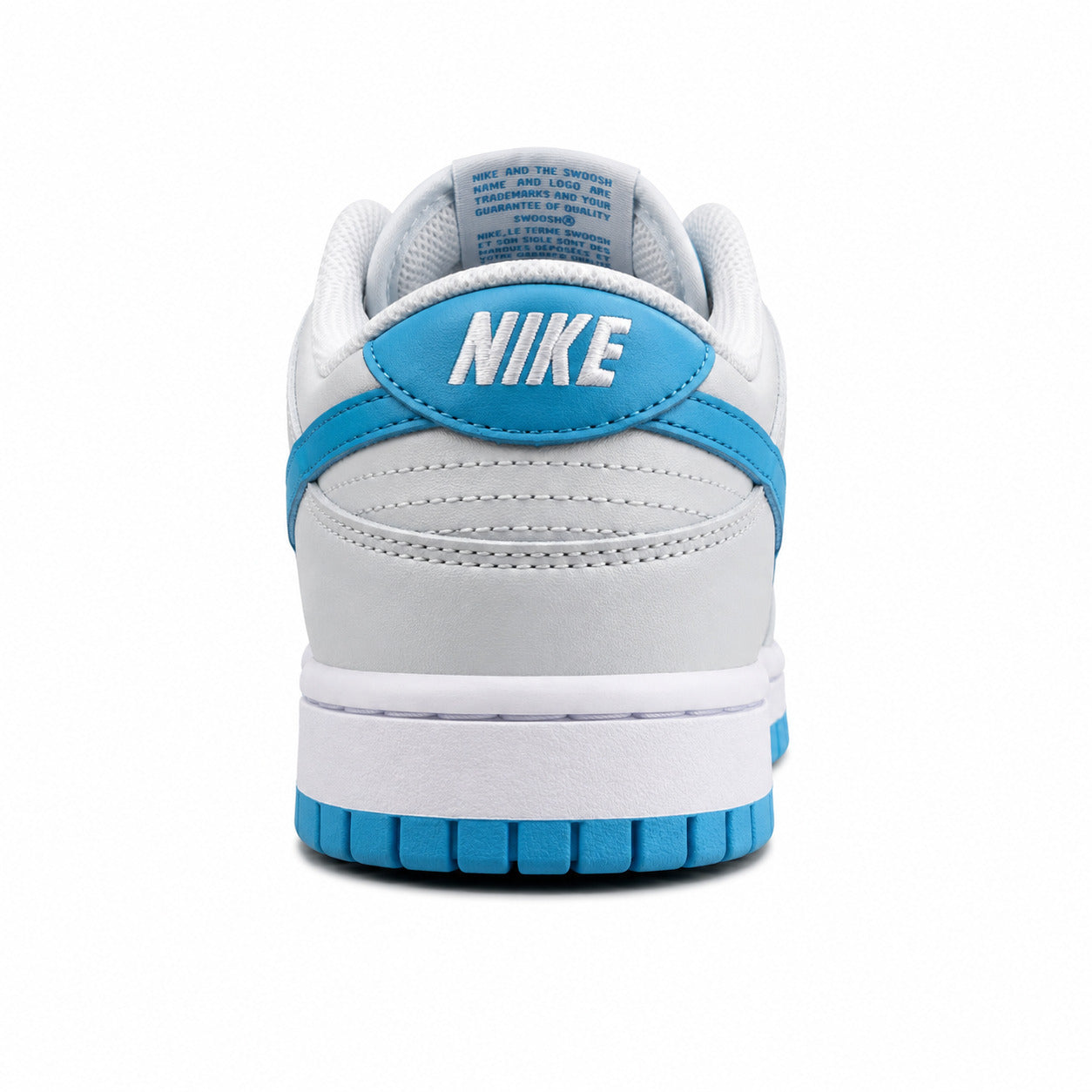 Nike Dunk Low cinzento humo azul cielo detalle talón