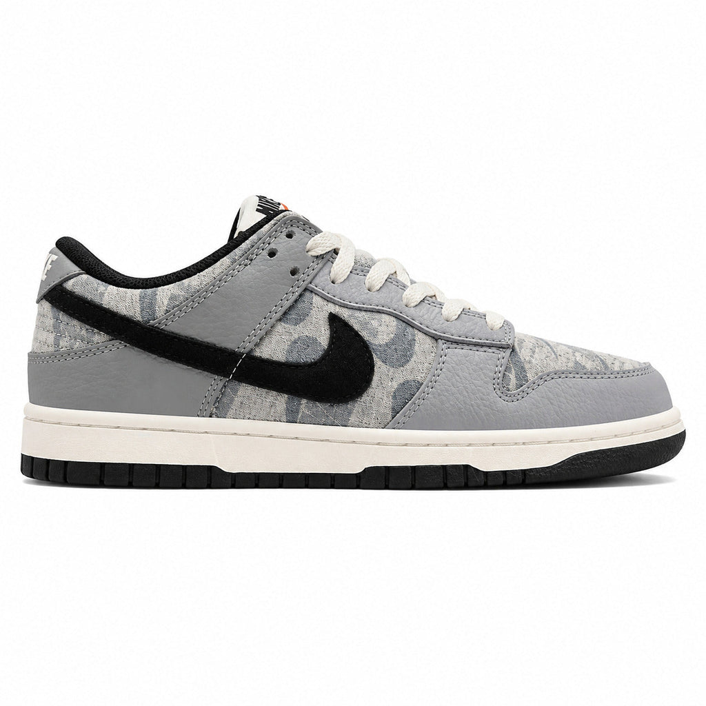 Nike Dunk Low cinzento off noir estampado animal lateral derecha