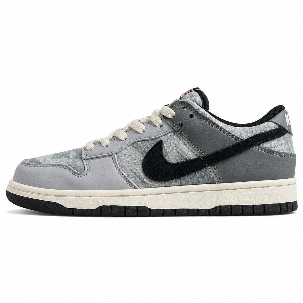Nike Dunk Low cinzento off noir estampado animal lateral izquierda