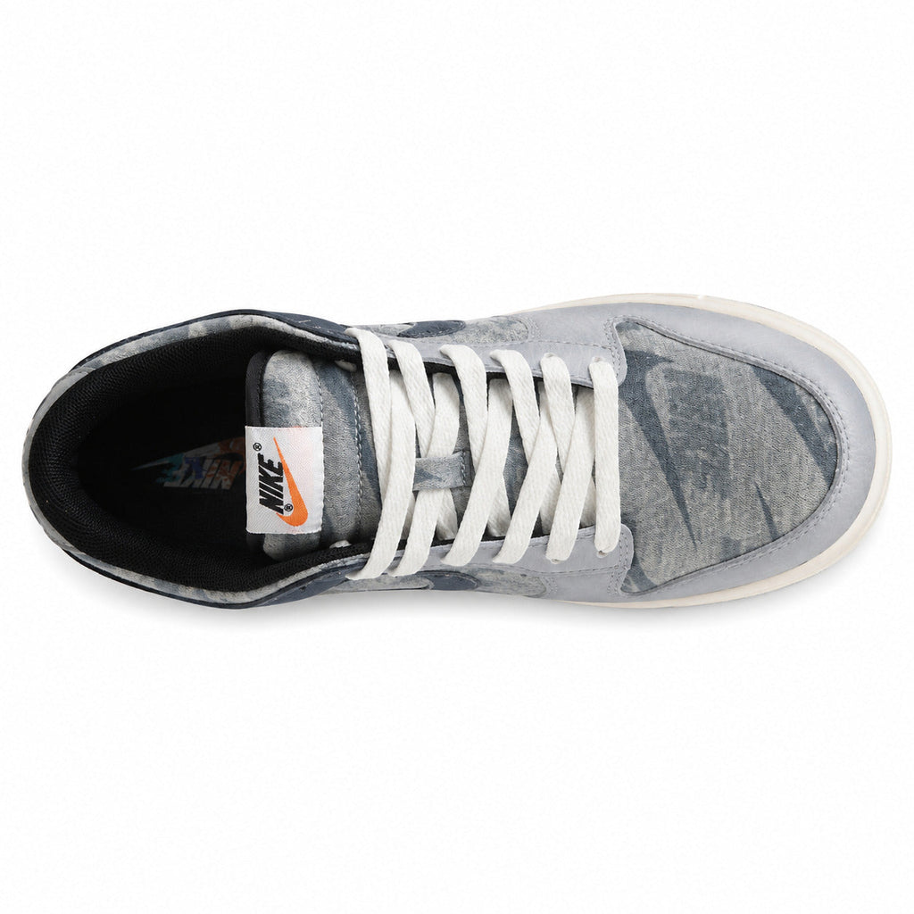 Nike Dunk Low cinzento off noir estampado animal vista superior