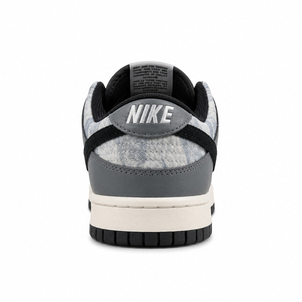 Nike Dunk Low cinzento off noir estampado animal detalle talón