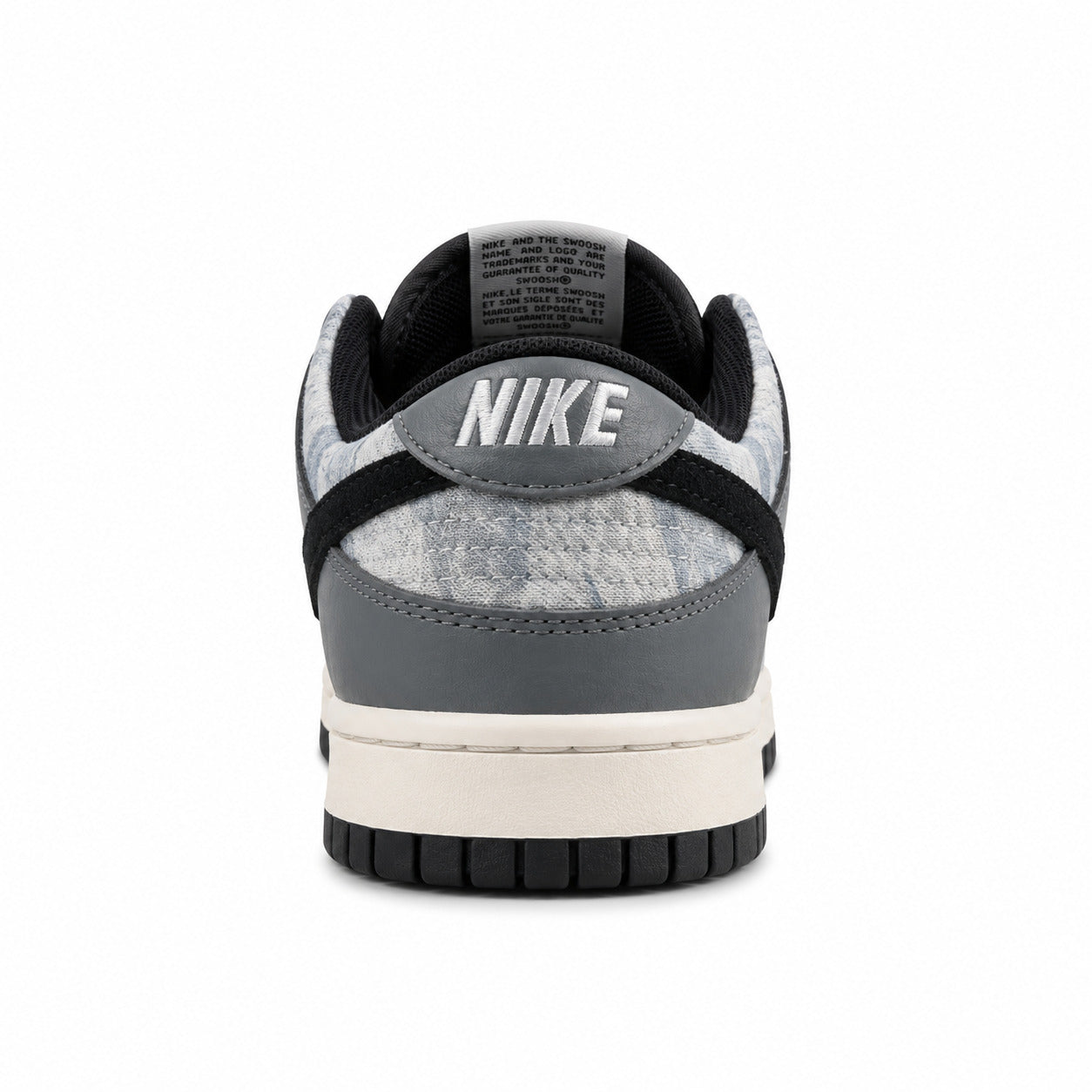 Nike Dunk Low cinzento off noir estampado animal detalle talón