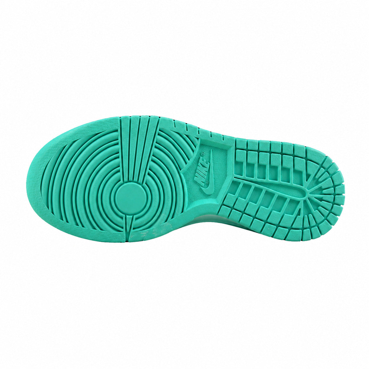 Nike Dunk Low Miami Dolphins branco turquesa laranja suela turquesa
