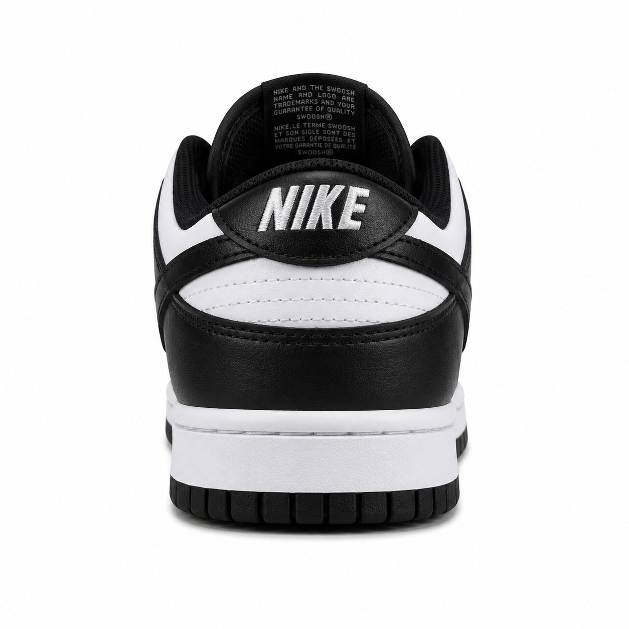 Nike Dunk Low Panda branco preto detalle talón