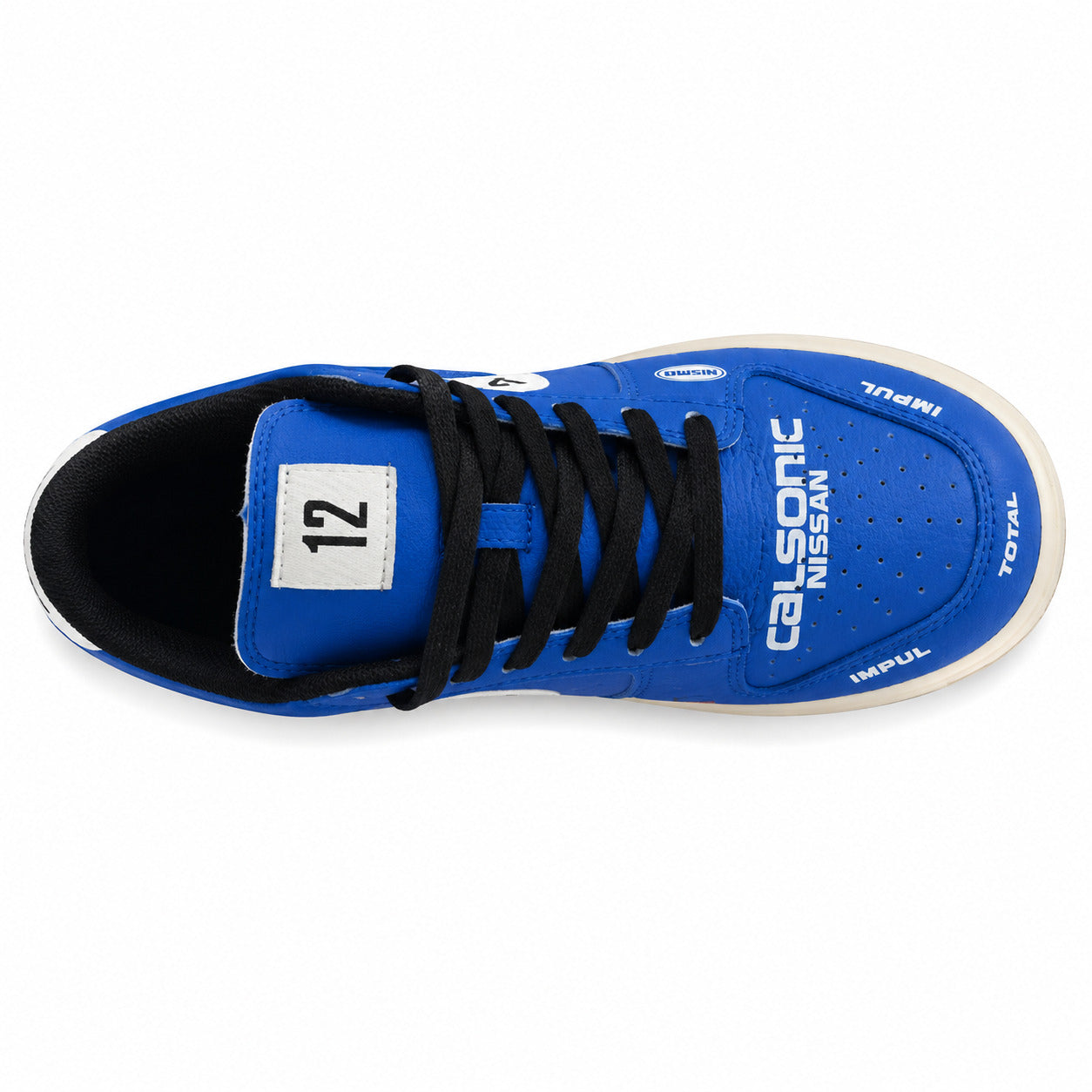 Nike Dunk Low x Calsonic Nissan Impul azul crema preto vista superior