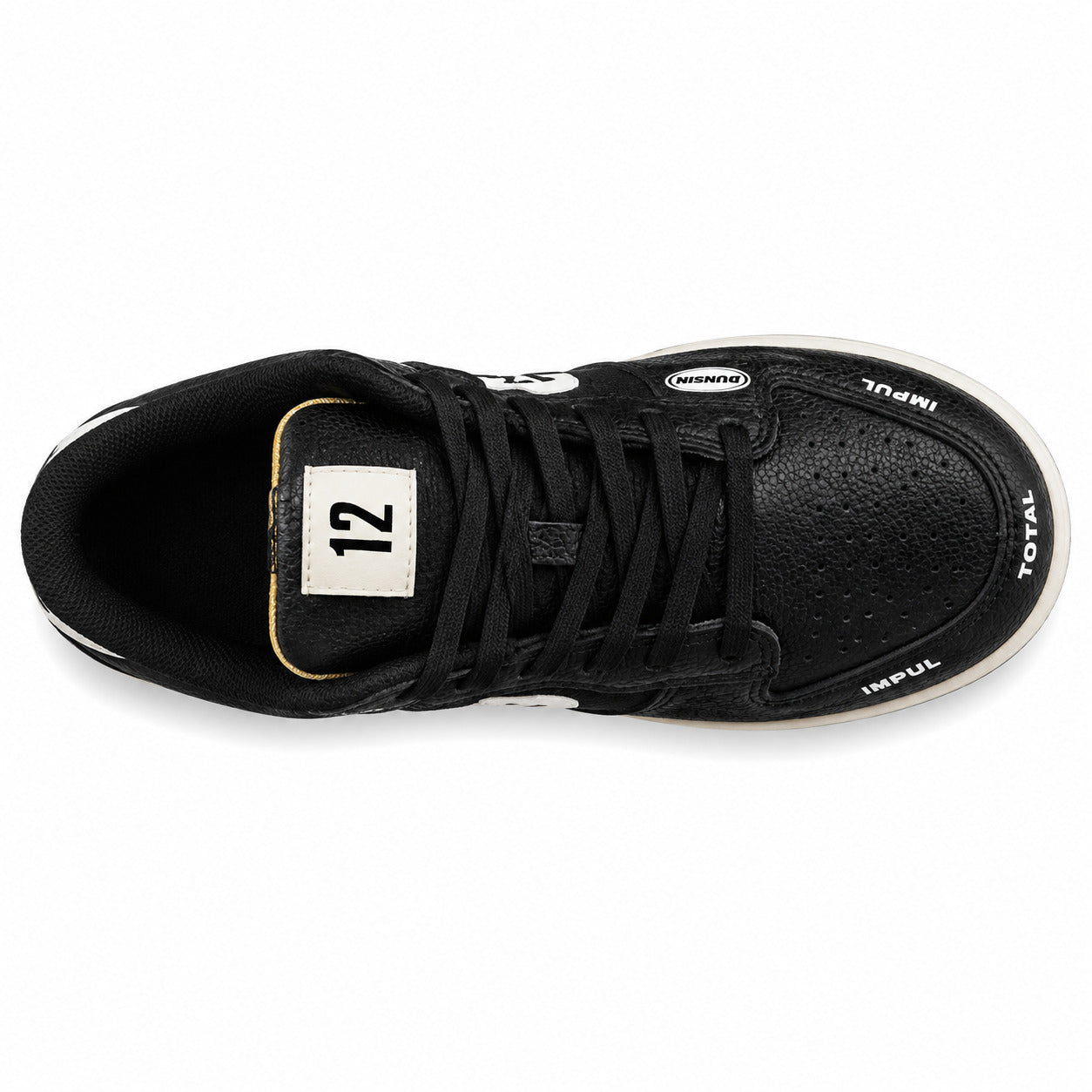 Nike Dunk Low x Calsonic Nissan Impul preto crema vista superior