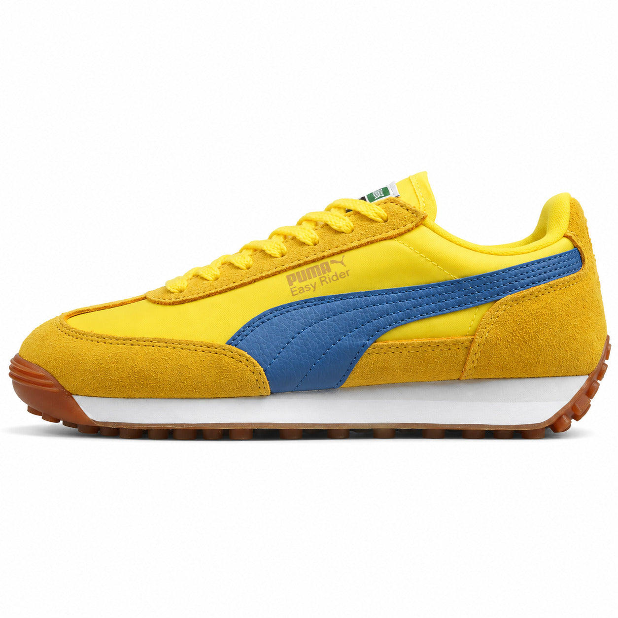 Puma Easy Rider Vintage amarelo azul ante lateral izquierda