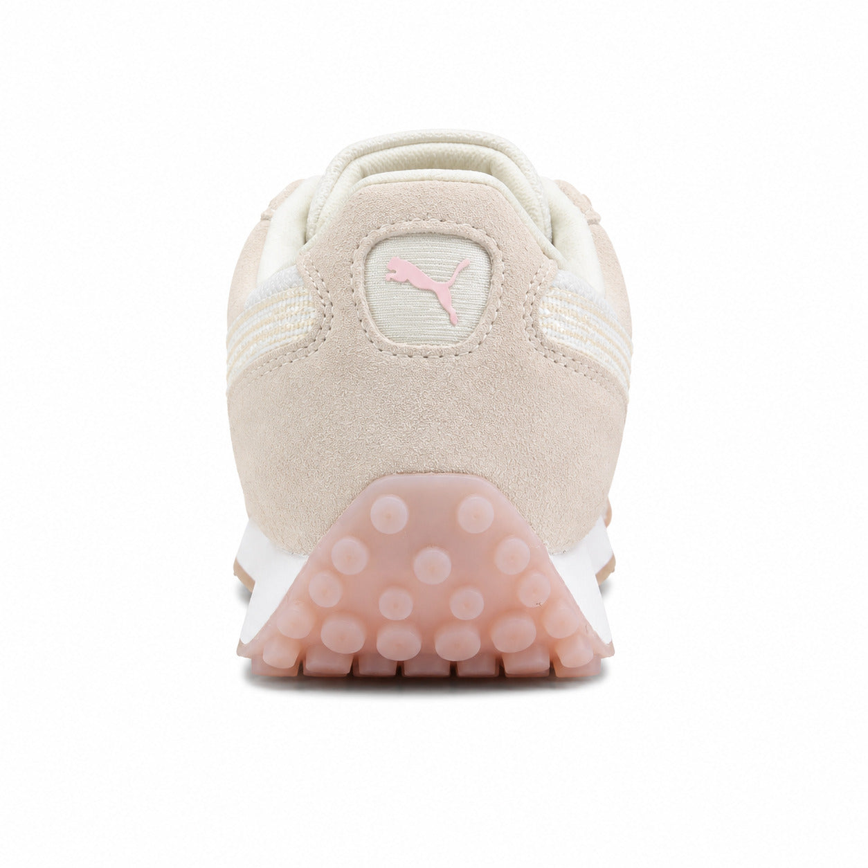 Puma Easy Rider Vintage branco crema malha detalle talón rosa